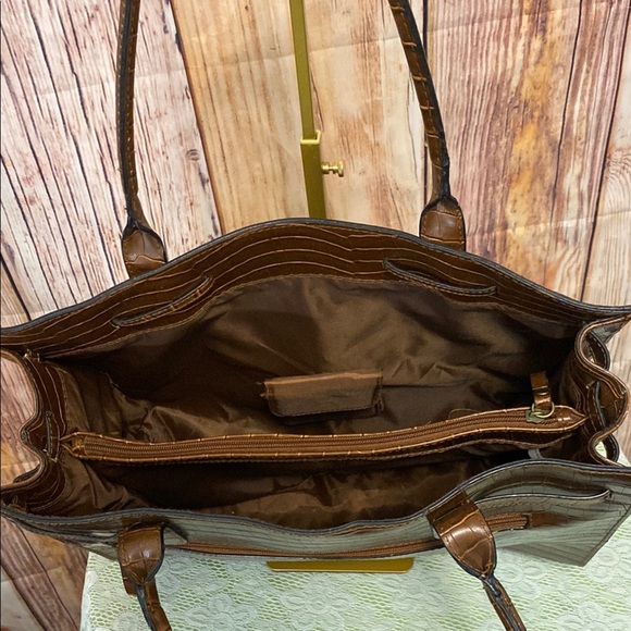 Bueno Large Faux Leather Croc Tote Bag Multiple Sections & Design - Picture 11 of 12
